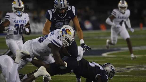 Nevada takes on Kansas at Mackay Stadium in Reno on Sept. 16, 2023.  